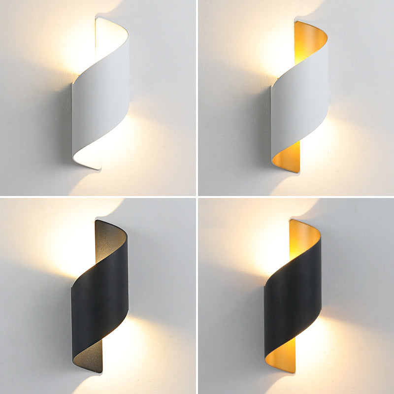 Spiral Aluminum Acrylic Bedroom Wall Lamp