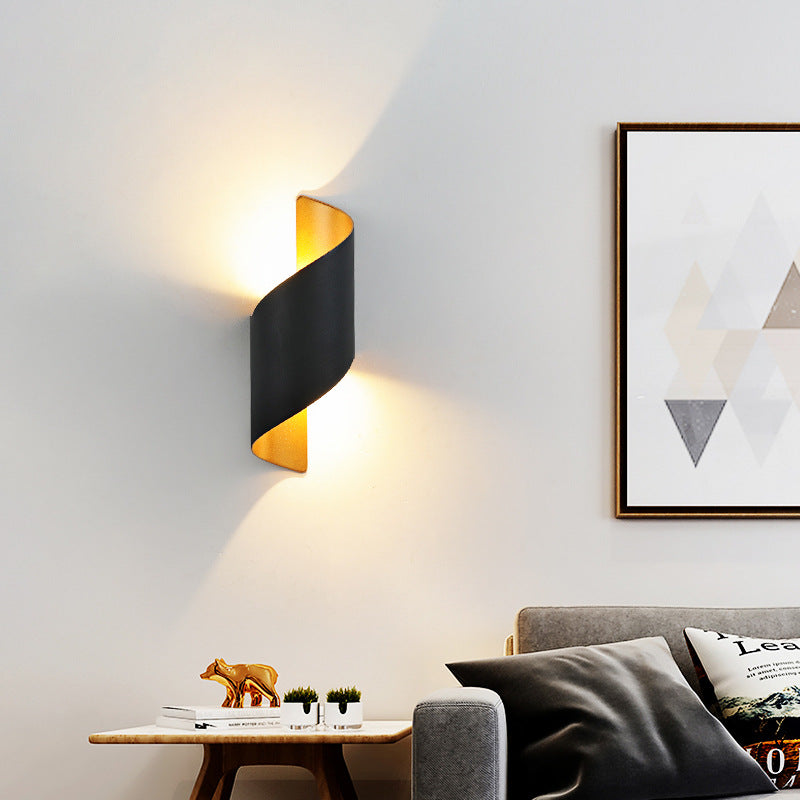 Spiral Aluminum Acrylic Bedroom Wall Lamp