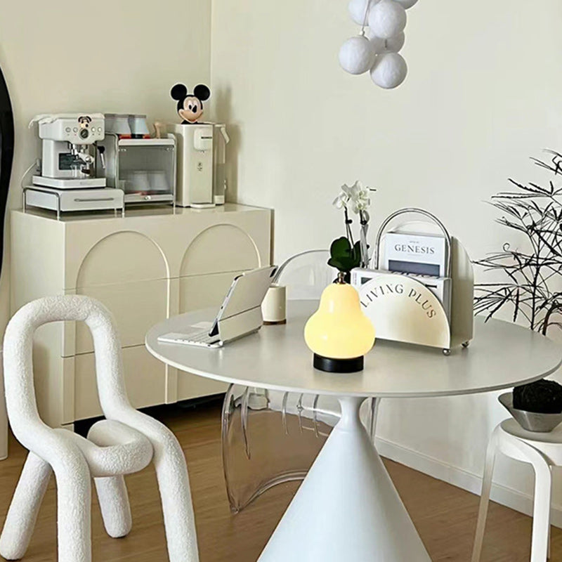 Cream Pear Disc Hardware Table Lamp