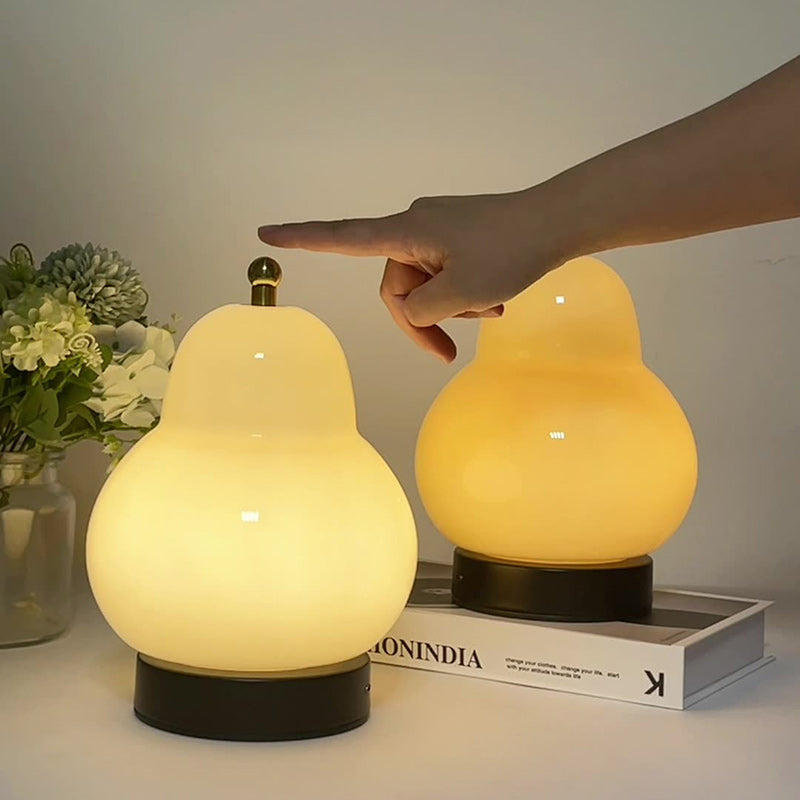 Cream Pear Disc Hardware Table Lamp