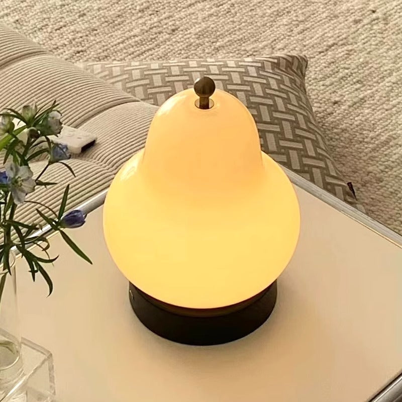 Cream Pear Disc Hardware Table Lamp
