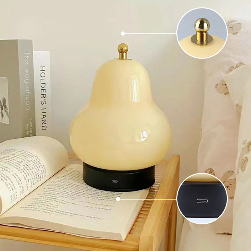 Cream Pear Disc Hardware Table Lamp