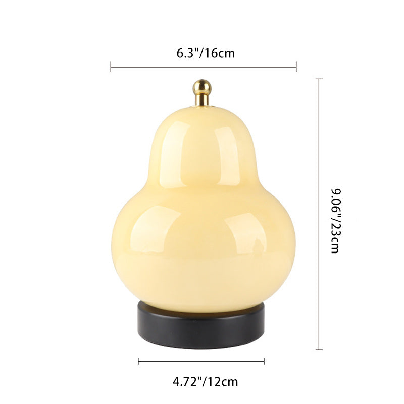 Cream Pear Disc Hardware Table Lamp