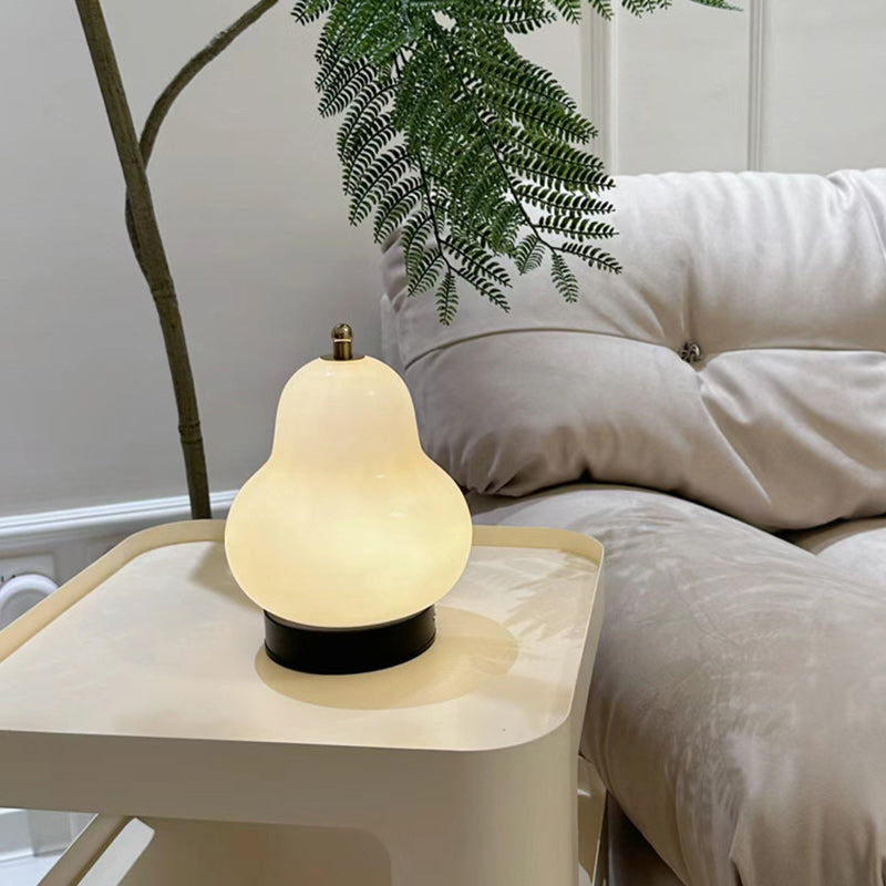 Cream Pear Disc Hardware Table Lamp