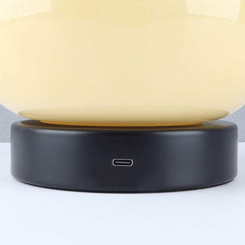 Cream Pear Disc Hardware Table Lamp