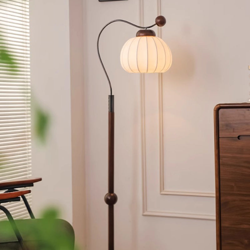 Pumpkin Cylinder Bent Sphere Floor Lamp