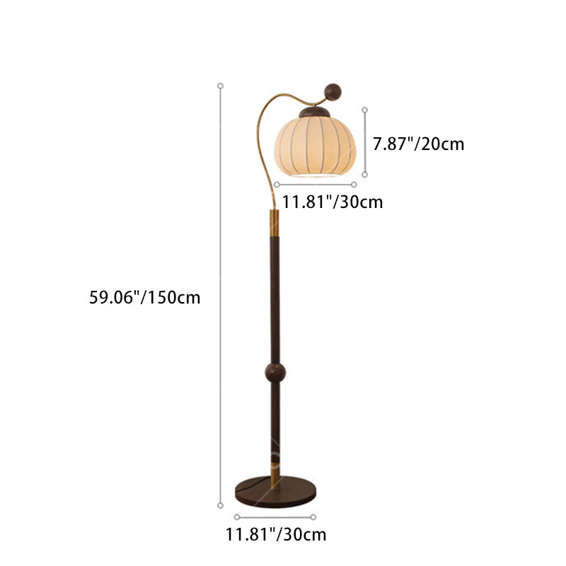Pumpkin Cylinder Bent Sphere Floor Lamp