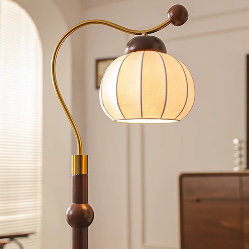 Pumpkin Cylinder Bent Sphere Floor Lamp