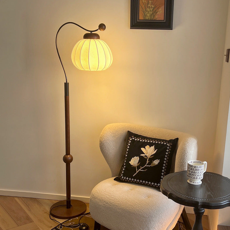 Pumpkin Cylinder Bent Sphere Floor Lamp