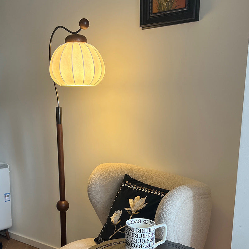 Pumpkin Cylinder Bent Sphere Floor Lamp