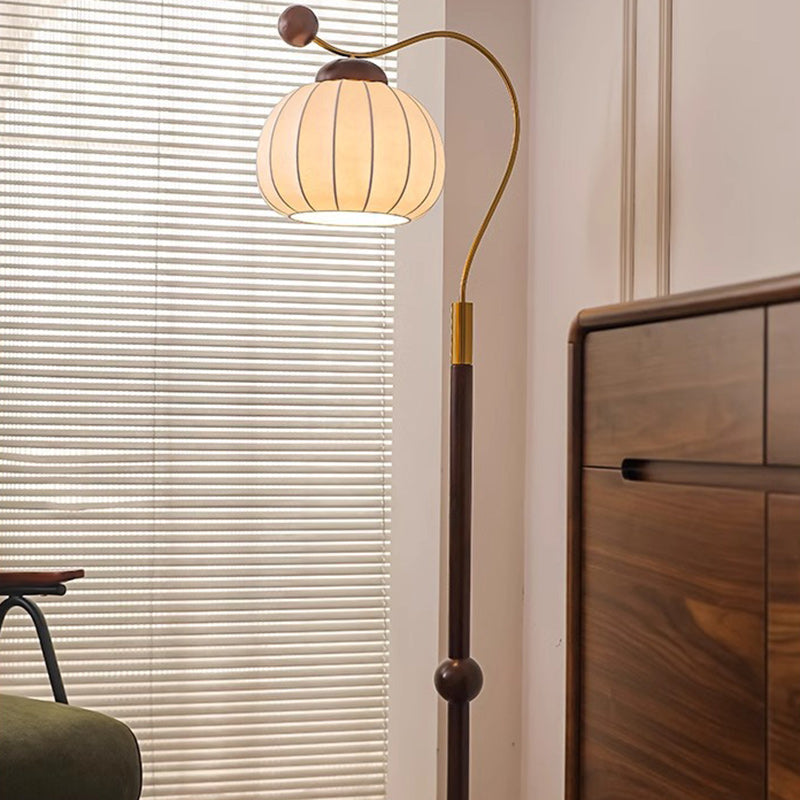 Pumpkin Cylinder Bent Sphere Floor Lamp