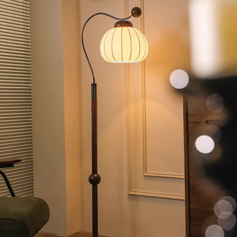 Pumpkin Cylinder Bent Sphere Floor Lamp