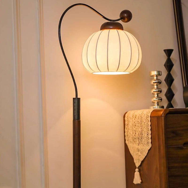 Pumpkin Cylinder Bent Sphere Floor Lamp