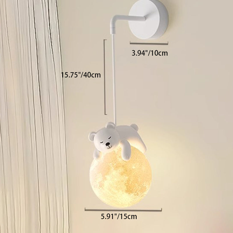 Cartoon Moon Cute Animal Wall Lamp
