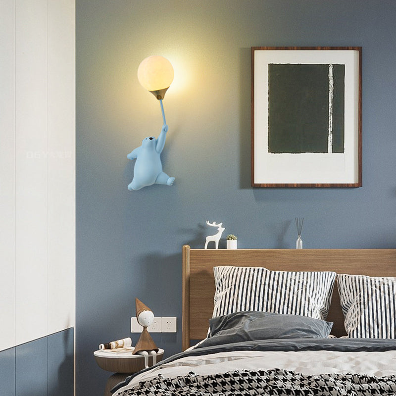Cartoon Kids Bear Balloon Wall Lamp