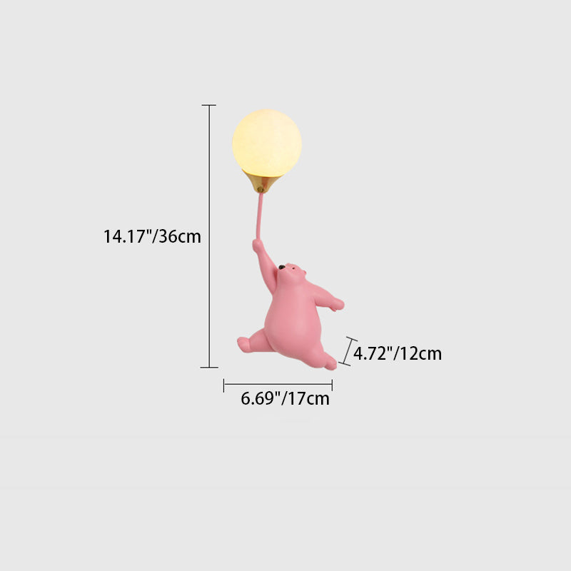 Cartoon Kids Bear Balloon Wall Lamp