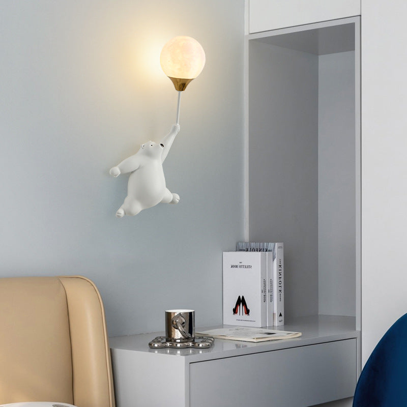 Cartoon Kids Bear Balloon Wall Lamp