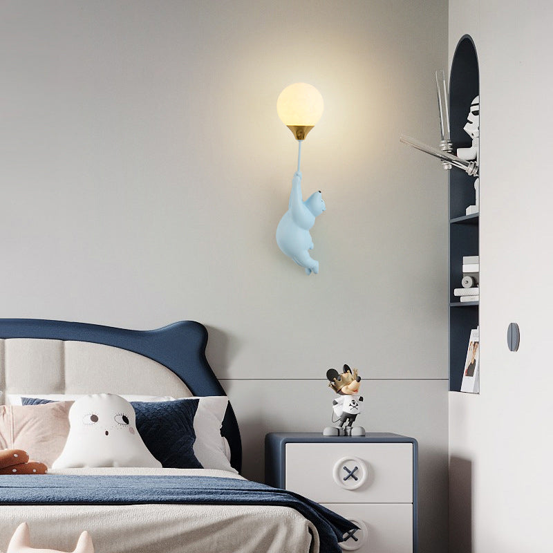 Cartoon Kids Bear Balloon Wall Lamp