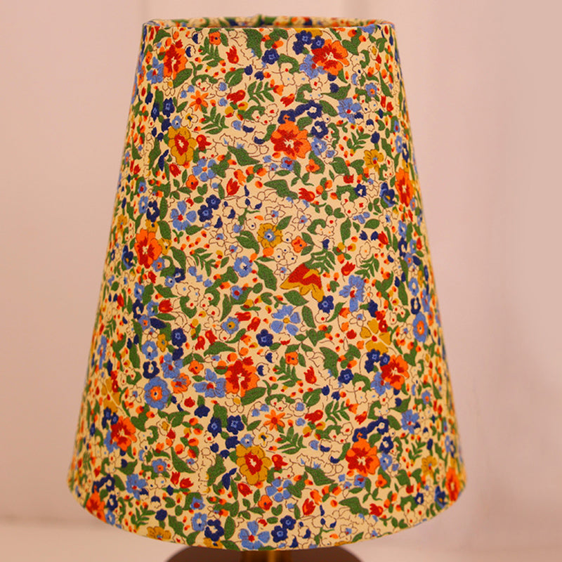 Round Sphere Cylinder Floral Table Lamp