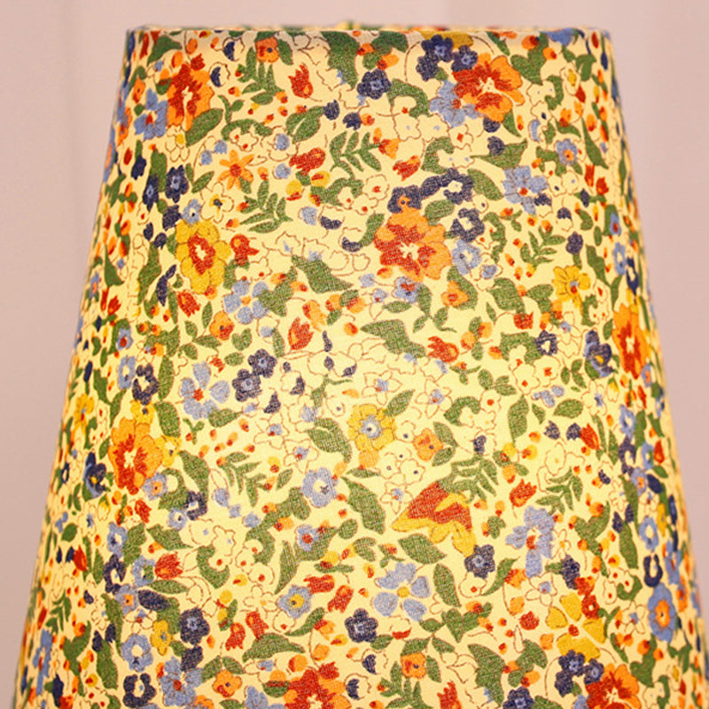 Round Sphere Cylinder Floral Table Lamp