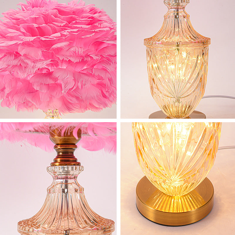 Oval Flower Cluster Disc Table Lamp