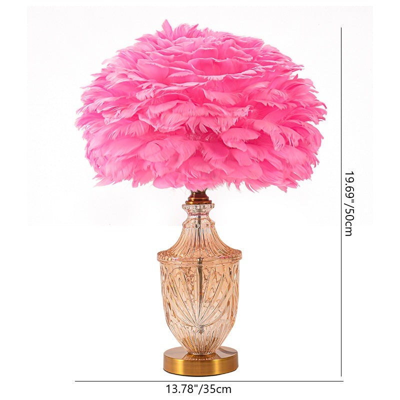 Oval Flower Cluster Disc Table Lamp