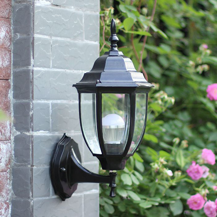 Tower Striped Hexagonal Aluminum Outdoor Light