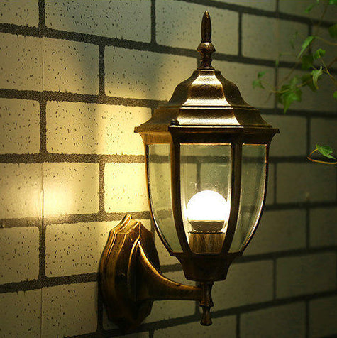 Tower Striped Hexagonal Aluminum Outdoor Light