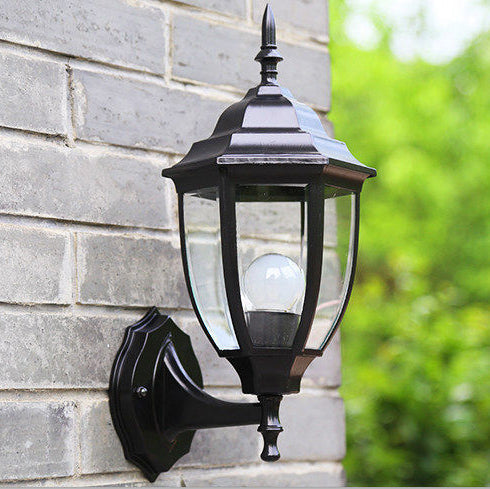 Tower Striped Hexagonal Aluminum Outdoor Light