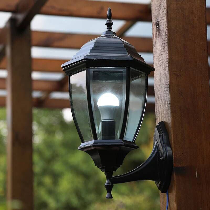 Tower Striped Hexagonal Aluminum Outdoor Light