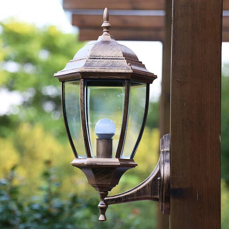 Tower Striped Hexagonal Aluminum Outdoor Light