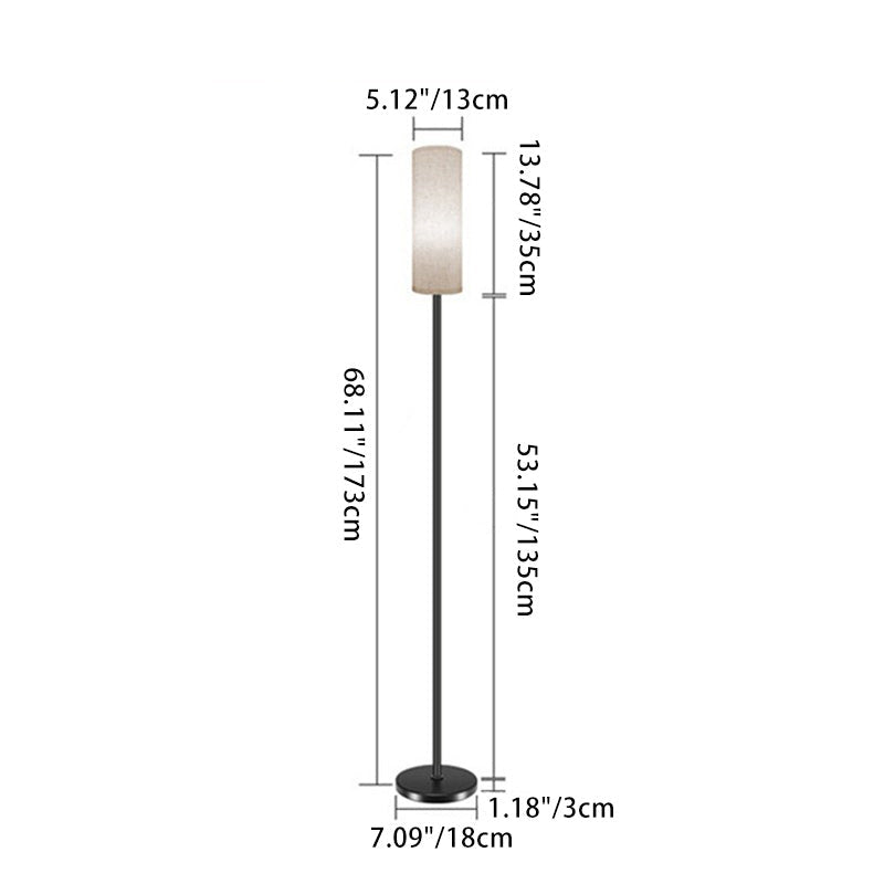 Modern Minimalist Cylinder Long Floor Lamp