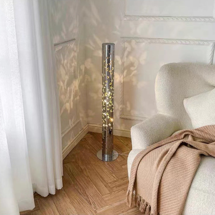Contemporary Scandinavian Cylinder Disc Floor Lamp