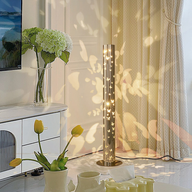 Contemporary Scandinavian Cylinder Disc Floor Lamp