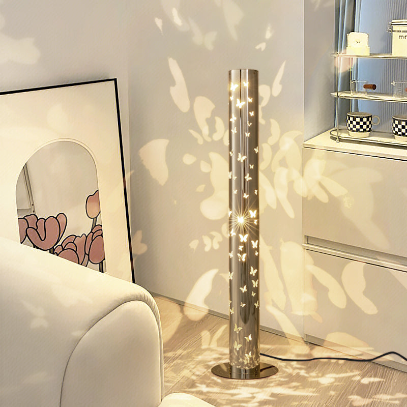 Contemporary Scandinavian Cylinder Disc Floor Lamp