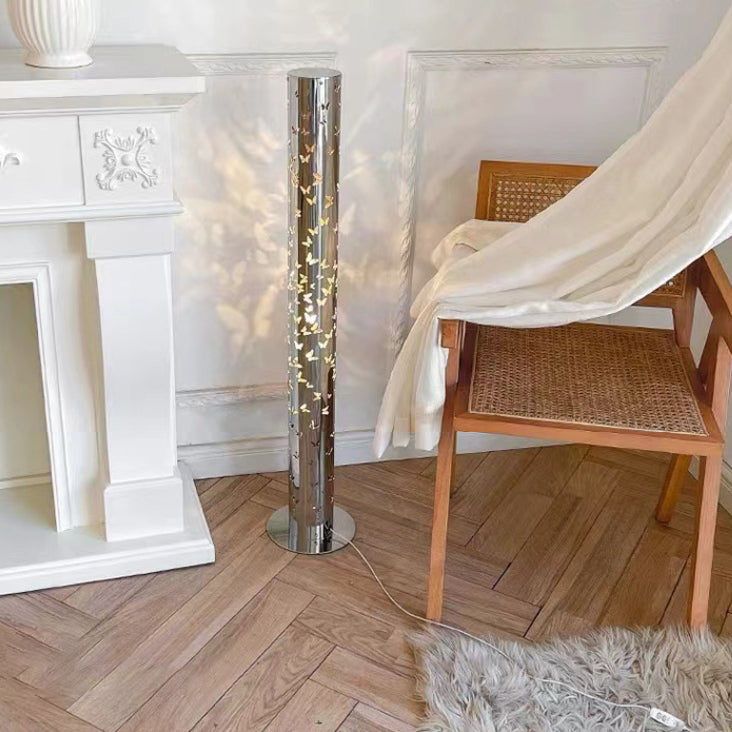 Contemporary Scandinavian Cylinder Disc Floor Lamp