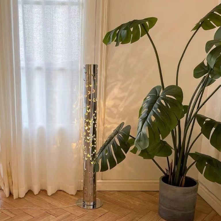 Contemporary Scandinavian Cylinder Disc Floor Lamp
