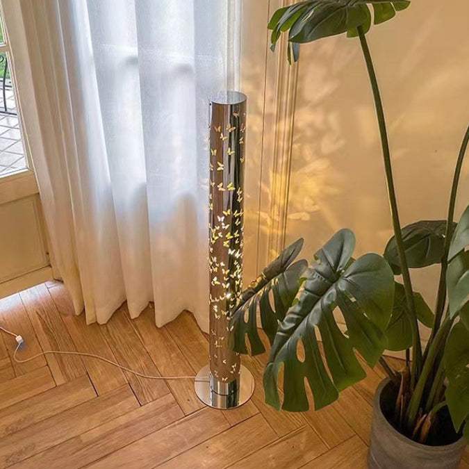 Contemporary Scandinavian Cylinder Disc Floor Lamp