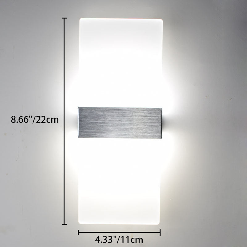 Rectangle Aluminum Acrylic Bedroom Wall Lamp