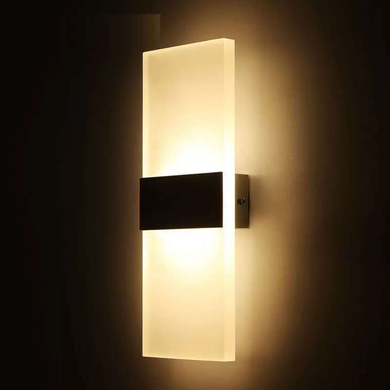 Rectangle Aluminum Acrylic Bedroom Wall Lamp