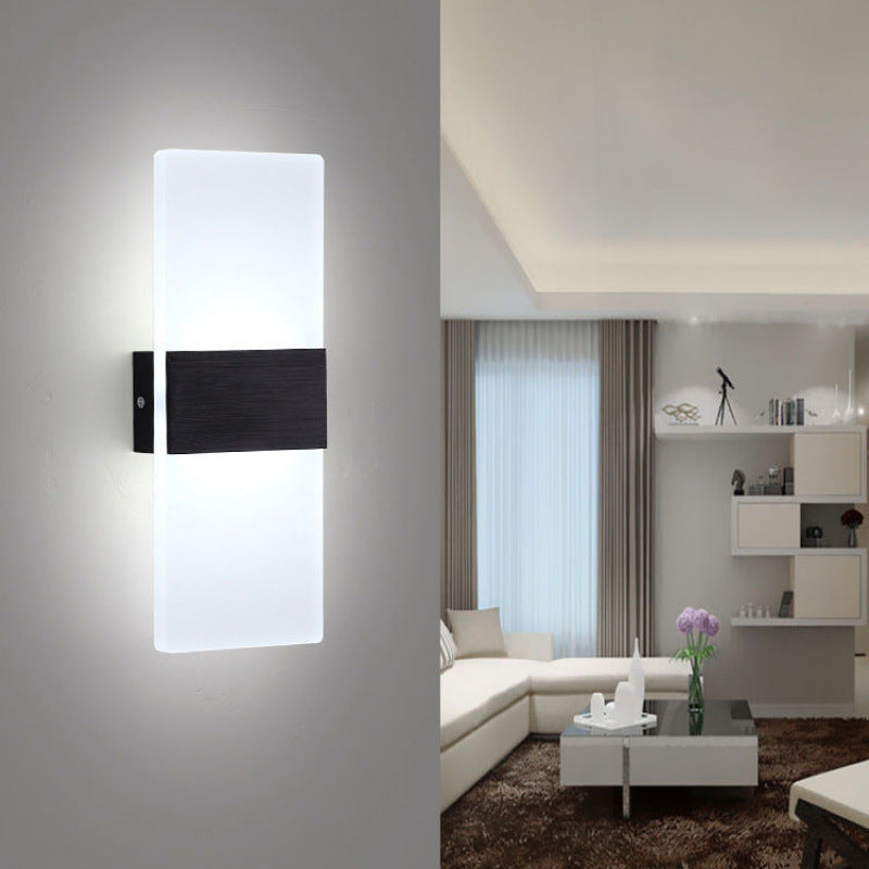Rectangle Aluminum Acrylic Bedroom Wall Lamp