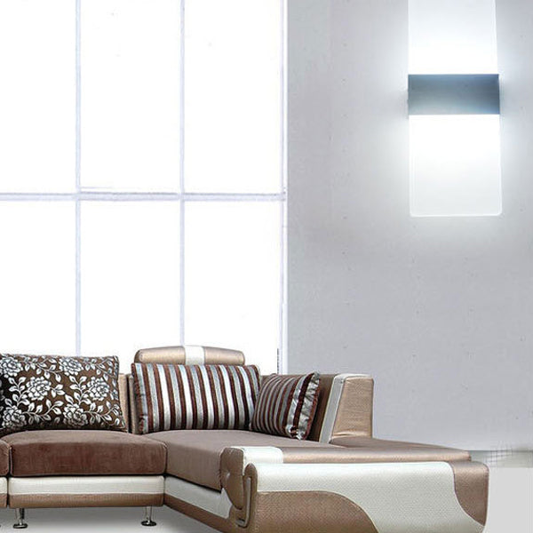 Rectangle Aluminum Acrylic Bedroom Wall Lamp