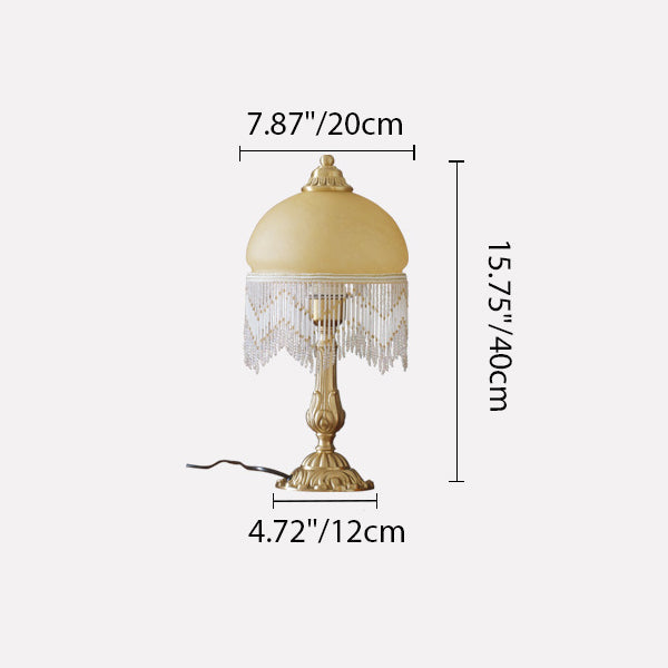 Half Round Cylinder Tassel Table Lamp