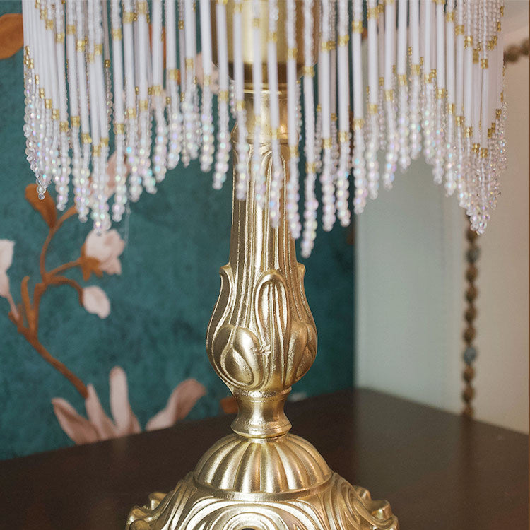 Half Round Cylinder Tassel Table Lamp