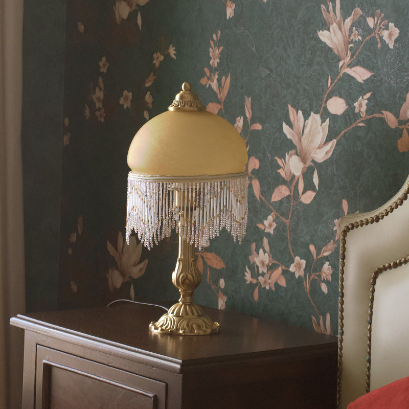 Half Round Cylinder Tassel Table Lamp