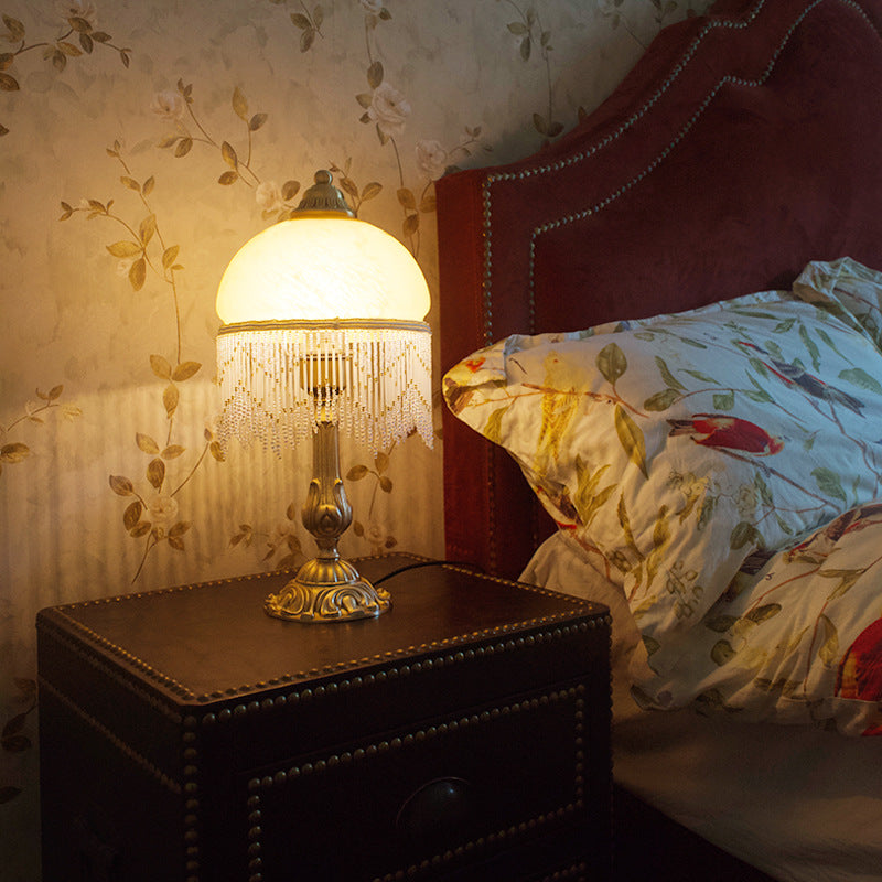 Half Round Cylinder Tassel Table Lamp
