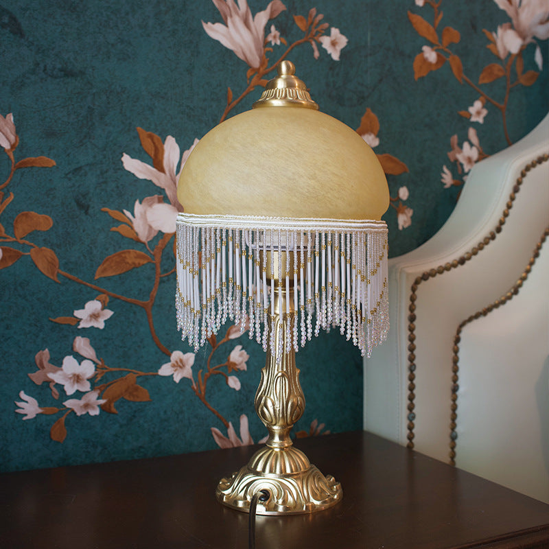 Half Round Cylinder Tassel Table Lamp