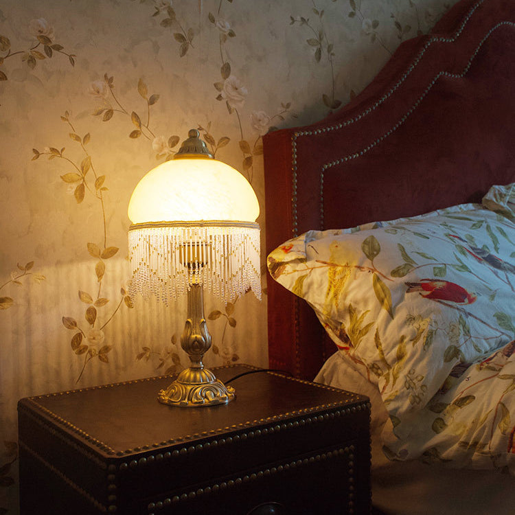 Half Round Cylinder Tassel Table Lamp