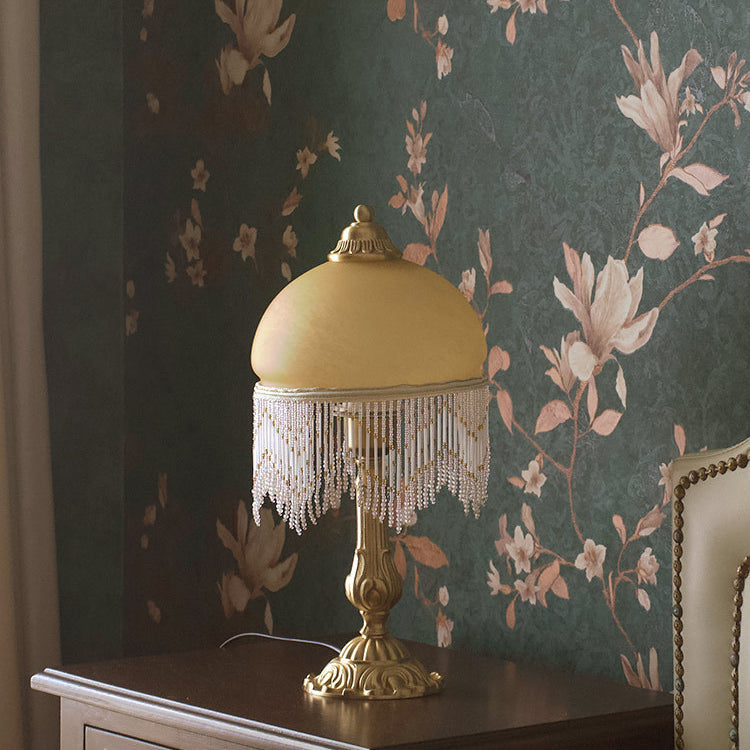 Half Round Cylinder Tassel Table Lamp