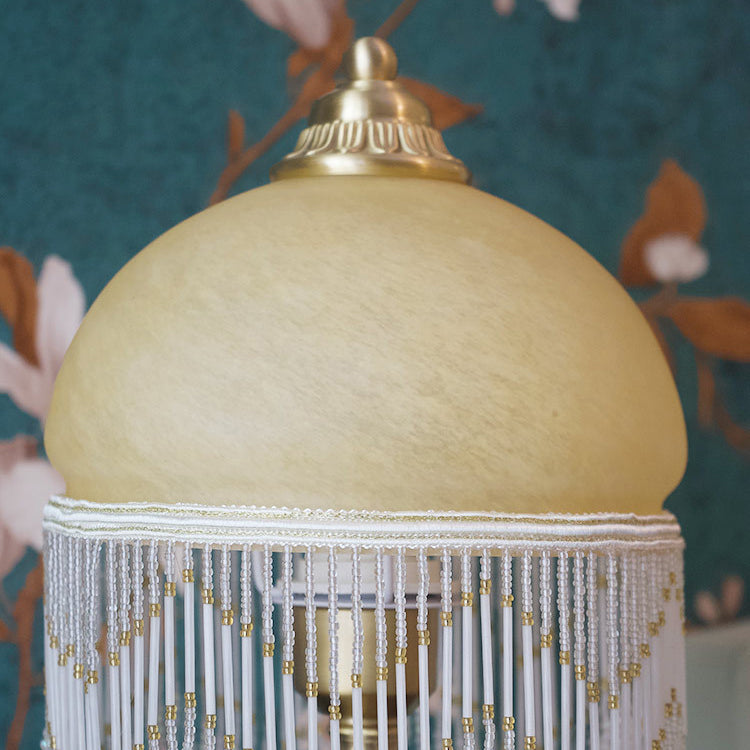 Half Round Cylinder Tassel Table Lamp